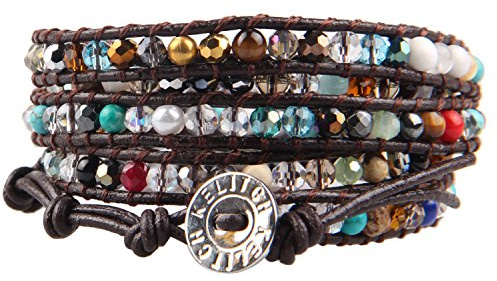 KELITCH Handgemachte Wrap Armbänder Labradorite Perlen Leder Armband Handgemachte Fashion Frauen Neue Handkette