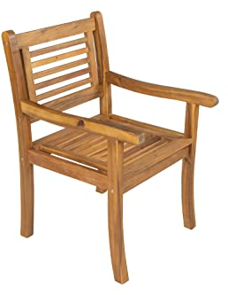 SAM Gartensessel Cordoba, Holzsessel aus Akazienholz, Massivholz, Gartenstuhl für Balkon, Terrasse oder Garten, pflegeleichtes Unikat, massiver Balkonstuhl/Holzstuhl mit Armlehnen