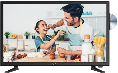 Supersonic SC-2412 24-Inch HDTV & Monitor with Built-in DVD Player, 1080p,Vibrant Colors, HDMI/USB/AC Ports, TV-to-PC Transition, and AC/DC Compatibility