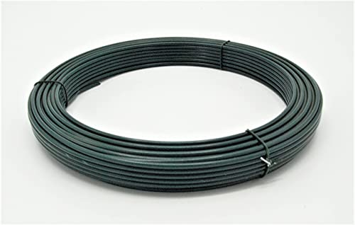 edenStar - 30m Spanndraht 3 mm - Bindedraht Grün Ummantelt - Maschendraht Zaun Metall Draht PVC-beschichteter Pflanzendraht