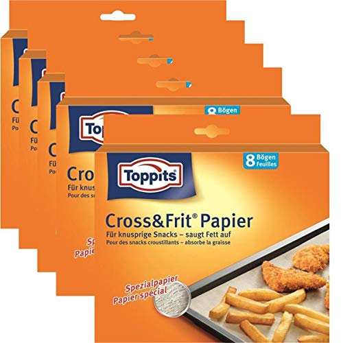 5 x Toppits® Cross&Frit Papier / Back-Spezialpapier (8 Bögen - 37 x 30 cm) SAUGSTARK