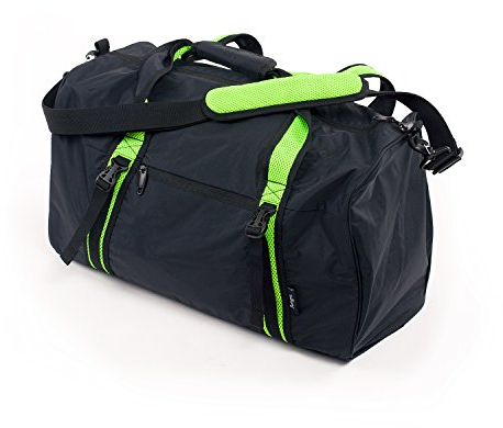 YOGA & SPORTS BAG, schwarz, cool & praktisch, Tasche mit Riemen für Yogamatte, große Yogatasche mit gepolstertem Tragegurt, Sporttasche, Yogamattentasche