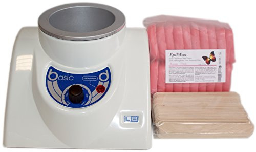 EpilWax Haarentfernungs-Set mit Heißwachs, abziehbar, Rosa, Perlen, Profi-Epilierer, großer Behälter, 800 ml Wachs, Epilation – mit 1 Öl nach Epilation, 1 kg abziehbares Wachs, Rosa,100 Körperspatel