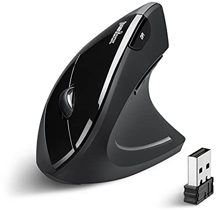Perixx PERIMICE-713 Wireless Ergonomic Vertical Mouse - 1000/1500/2000 DPI - Right Handed - Recommended with RSI User