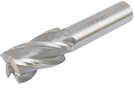 sourcing map 28mm Cutting Diameter Straight Shank 4 Flutes End Mill Milling Cutter