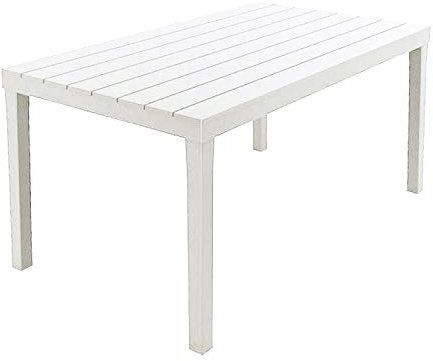 Tavolo Sumatra - 01793, Colore Bianco, 138 x 80 x 8 cm, tessuto, quadrato