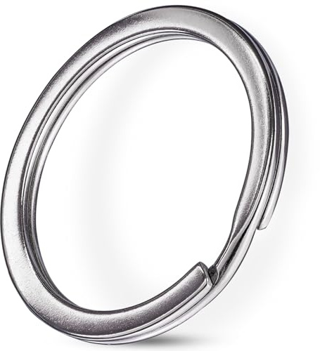 Praknu Schlüsselring 30mm - 200 Stück - DIY Schlüsselanhänger Ringe - Flache Schlüsselringe Set- Leicht zu Öffnen - Für Schlüssel, Key Chains und zum Basteln