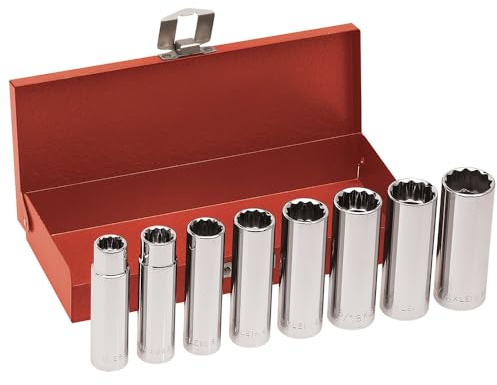 Klein Tools 1/2-Inch Drive Deep Socket Wrench Set, 8-Piece
