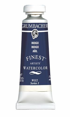 Grumbacher Finest Watercolor Paint, 14 ml/0.47 oz, Indigo