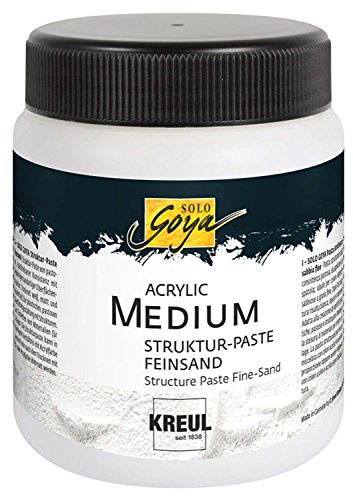 KREUL 85805 - Solo Goya Acrylic Medium, 250 ml Dose, weiß, Strukturpaste Feinsand, pastose Spachtelmasse, mit feinkörniger sandartiger Oberflächenstruktur, einfärb- und übermalbar