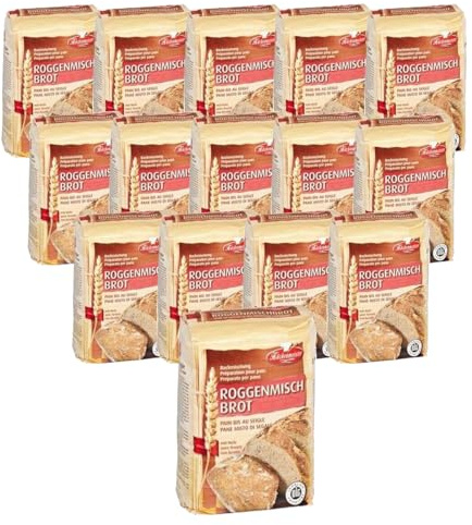 BIELMEIER KÜCHENMEISTER Brotbackmischung Roggenmischbrot 15 x 500 g I Brotbackmischungen für Brotbackautomat & Ofen I Mit Backmischung einfach backen