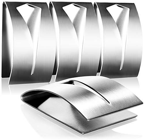 com-four® 4X Handtuchhaken selbstklebend - Handtuchhalter aus rostfreiem Edelstahl 304 - Handtuchklemme Badezimmer ohne Bohren (4 Stück)