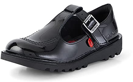 Kickers Girl's Kick T Bar Black School Shoes | Classic & Stylish | Extra Comfortable | Premium Quality,