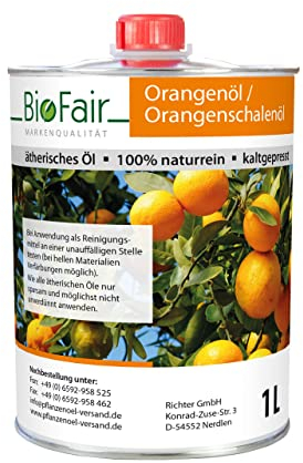 Orangenöl/Orangenschalenöl BioFair®, 100% naturrein, kaltgepresst - 1.000ml