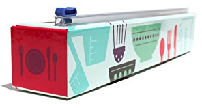 Chicwrap Cook's Tools Refillable Plastic Wrap Dispenser - One 12 x 250' Roll of Professional Grade Plastic Wrap - BPA Free and Kosher Certified - Reusable Dispenser w/Slide Cutter