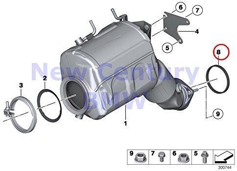 BMW Genuine Center Muffler Diesel Particle Filter Gasket