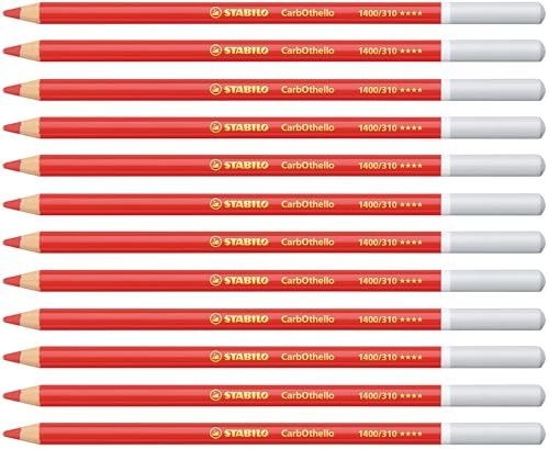 STABILO - Pastellkreidestift - CarbOthello | 12er Pack, carminrot