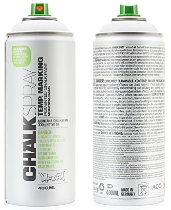 Montana Cans Chalk Spray Paint WHITE Temporary Marking Eco-Friendly