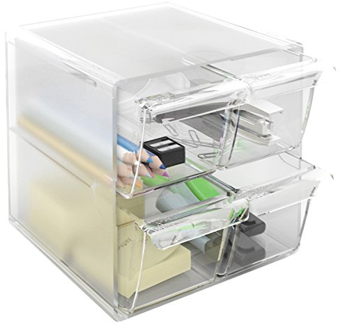 Archivo 2000 - Organizador modular apilable 4 cajones, Ideal para oficina, hogar, escuela, manualidades. Archicubo 15 x 19 x 15 cm