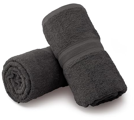 NatureMark 2er Pack SAUNATÜCHER Premium Qualität 80x200cm SAUNATUCH Sauna-Handtuch 100% Baumwolle Farbe: Anthrazit Grau