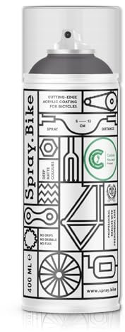 SPRAY.BIKE Fahrrad Lackspray - dunkelgrau Matt (LONDON- Gray's Inn) in 400 ml Spraydose - KEINE GRUNDIERUNG notwendig - Fahrrad Lack, Sprühlack, Acryllack, Lack Spray