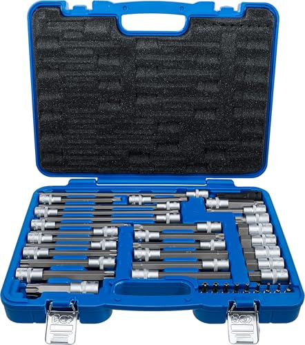 BGS 5184 | Bit-Einsatz-Satz | Kfz-Spezial | 38-tlg. | Chrom-Vanadium-Stahl | T-Profil (für Torx) mit Bohrung | Innenvielzahn, Keil-Profil (für RIBE), Sechskant, TS-Profil (für Torx Plus)