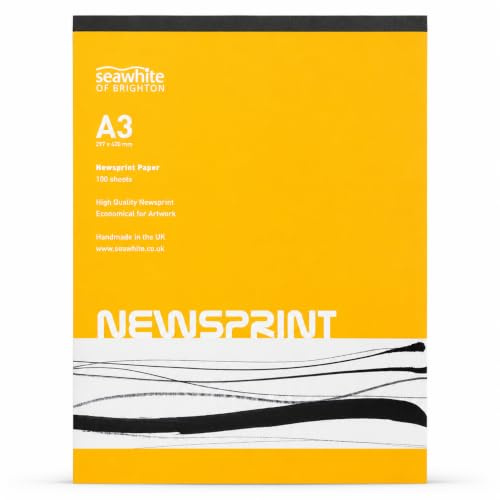 Seawhite 32765 - Skizzenblock Newsprint, Notizbuch, Sketch Book, Großformat DIN A3 optimal für Atelier, Schule oder Arbeit