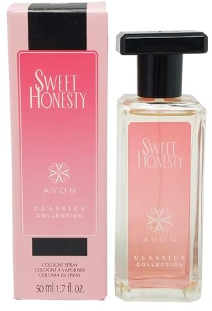 Avon Sweet Honesty Cologne – 1.7 fl. oz. – Soft Floral Women’s Perfume Designer Scent – Clean Fragrance with Lily of the Valley, Soft Rose & Fresh Cedarwood – Sweet Honesty Avon Perfume for Women Gift