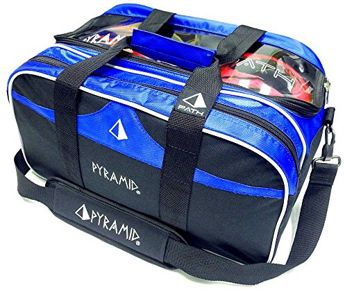 Pyramid Path Double 2 Ball Tote Plus Clear Top Bowlingtasche mit großem separatem Fach für Bowlingschuhe (bis US Herrengröße 15) oder Zubehör