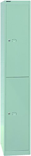BISLEY Garderobenschrank Office, 1 Abteil, 2 Fächer, T 457 mm, Metall, 645 Lichtgrau, 45.7 x 30.5 x 180.2 cm