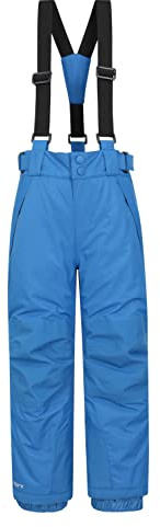 Mountain Warehouse Falcon Extreme Kids Ski Pants – Taped Seams, Waterproof Childrens Trousers, Snow Gaiters, Security Pockets – Ideal for Sports, Snowboarding Cobalt Teen Size 13 Years