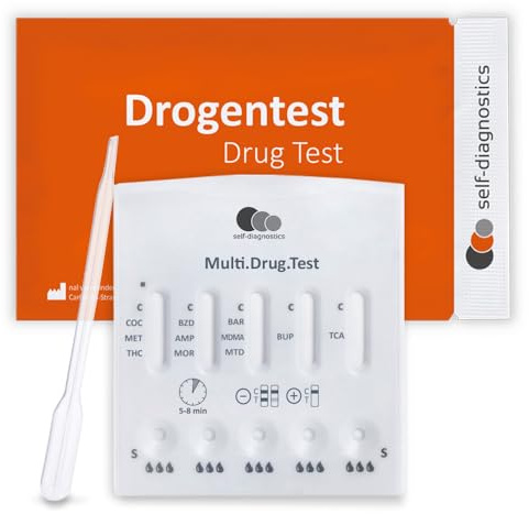self-diagnostics Multi Drogentest Schnelltest, Urintest, 11 Substanzen | Cannabis, Kokain, Ecstasy, Benzodiazepine, Opiate, Amphetamin, Methamphetamin, Methadon, TCA, Barbiturate und Buprenorphin