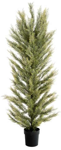 Blooming Artificial - Faux Conifer Tree for Garden, Home, and Office, Potted Artificial Evergreen Tree with Year Round Decorative Plastic Foliage, UV and Water Resistant (Green) (180cm/ 6ft)