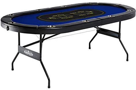 Barrington 10 Player Poker Multiple Styles Folding Poker Table & Poker Table Top/Dining Table Collection, Durable Padded Rail Tables with Felt Playing Surface, Perfect for Texas Holdem Games