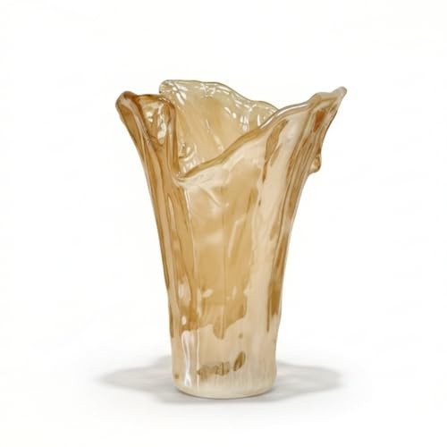 Tammaro Home Murano Glas Vase Honig Farbe Vortex Modell