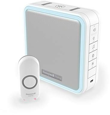 Honeywell Home DC915N Series 9 Portable, Wireless LED Doorbell Chime with Push Button (White)