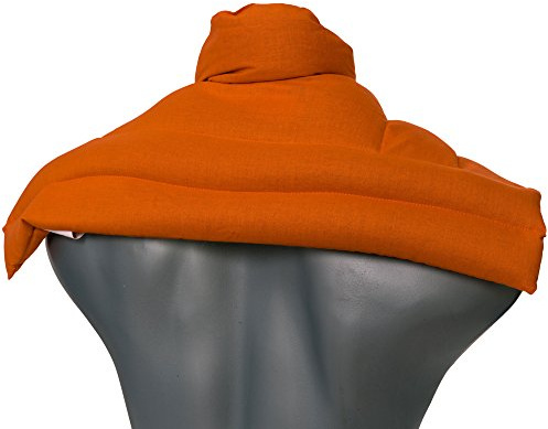 Coussin épaules et nuque avec col aux grains d´épeautre biologique -orange - Coussin thermique - Coussin aux graines - Grande bouillotte sèche