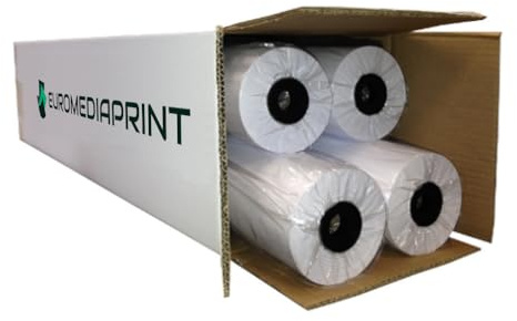Plotterpapier 4 Rolle ungestrichen | 90gr/m², 841cm (841 mm) b, 90m l, CAD, unbeschichtet