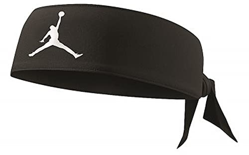 Nike Jordan Jumpman Dri-Fit Head Tie Stirnband aus Polyester und Elasthan in der Farbe black/white, JJN00010OS