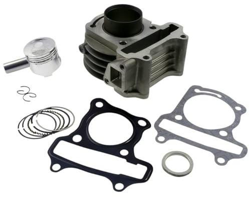 2EXTREME Ersatzzylinder 50ccm GY6 4T QMA/QMB 13mm, kompatibel mit Kymco | Zylindersatz aus Alu inkl. Kolben, Ringe und Dichtsatz; 13 mm Kolbenbolzen, 39 mm Bohrung, vorhandener Zylinderkopf nutzbar