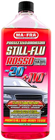 Ma-Fra Still-Flu Rosso, Liquido Protettivo Permanente per Radiatori ad Azione Refrigerante, Anticongelante e Antiossidante, 1000ml