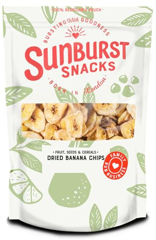 Sunburst Snacks Dried Banana Chips, Sweet & Crispy Dried Fruit, No Seed Oils, Gluten Free, 500G