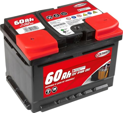 Start Bilbatteri 60AH 12V 540A positiv pol vänster L2 kassett