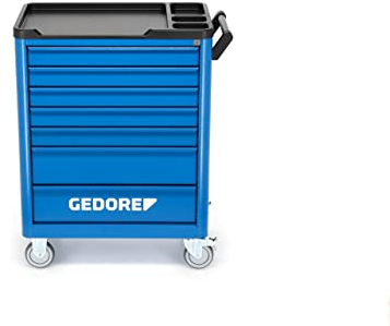 GEDORE Werkzeugwagen workster smartline, Rollwagen mit 7 Schubladen und Arbeitsplattform, Stahlblech, leer, WSL-L7