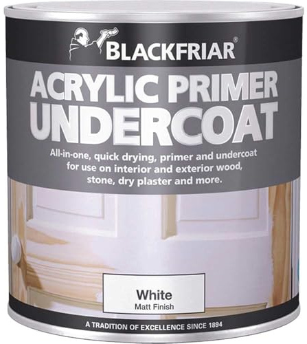 Blackfriar bkfwap1l 1 Liter Schnell trocknend Acryl Primer Grundierung – Weiß P, weiß, BKFWAP250