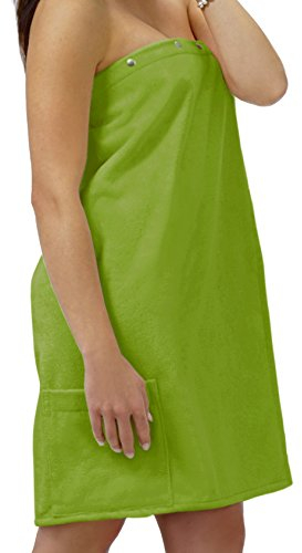 Toalla de sauna con sarong-body wraps framsohn para la señora de Uni o de bordado con diseño de mono gramos, colour: gris y verde, algodón, Ohne Monogramm, 140_x_70_cm