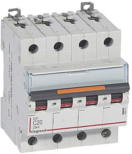 Disjoncteur DX³ 25kA - 4P 400V~ - 20A - courbe C - 4 modules