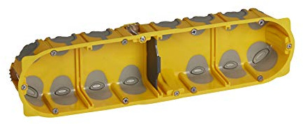 Legrand 080024 Boîte MultiPostes Ecobatibox 4 Postes 8 à 10 Modules, 40mm Profondeur, Jaune