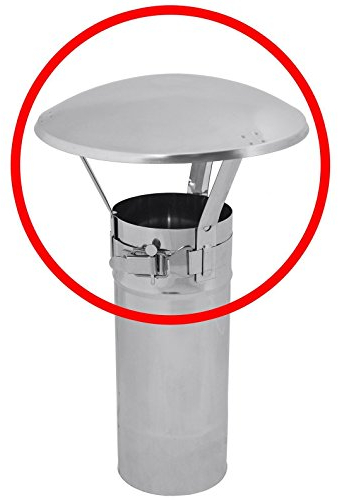 Stainless Steel Chimney Flue Cowl Pipe Rain Cover Protector Cap Ending 100-130mm