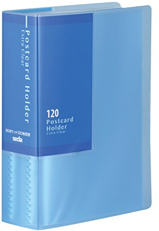 SEKISEI SKK-120K Album Pocket, Postcard Holder, A6-S, Holds 120 KG Postcards, 101-150 Sheets, Blue